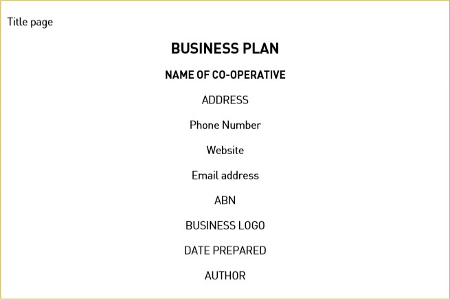 coop business plan