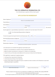 The Co-op Federation Membership Form